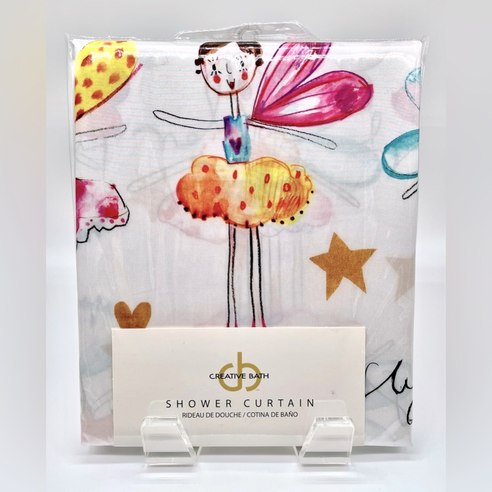 NWT Creative Bath Faerie Princesses Print Shower Curtain, 72 x 72